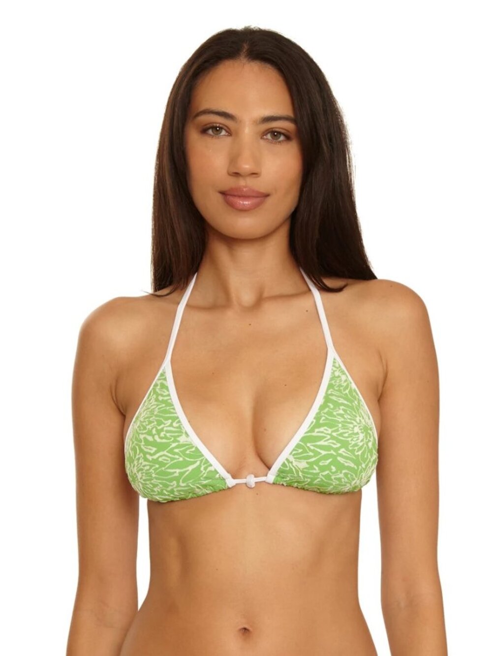BECCA WATER LILY PRINT TRIANGLE TOP IN GREEN APPLE SIZE S, M, D